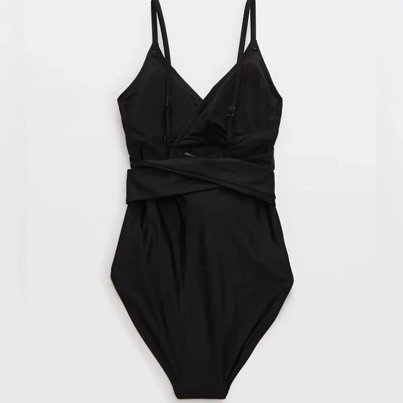 NWT Aerie Wrap Full Coverage One Piece Swimsuit~SMALL LONG (sold out online) - Picture 4 of 9